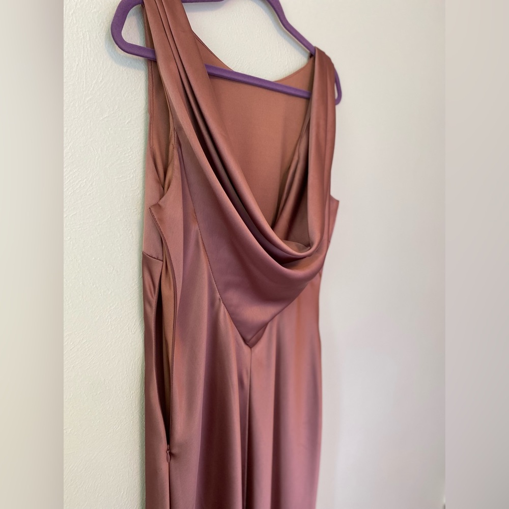 Jay Godfrey Rose Formal Gown. Cowl Back. - Picture 6 of 11